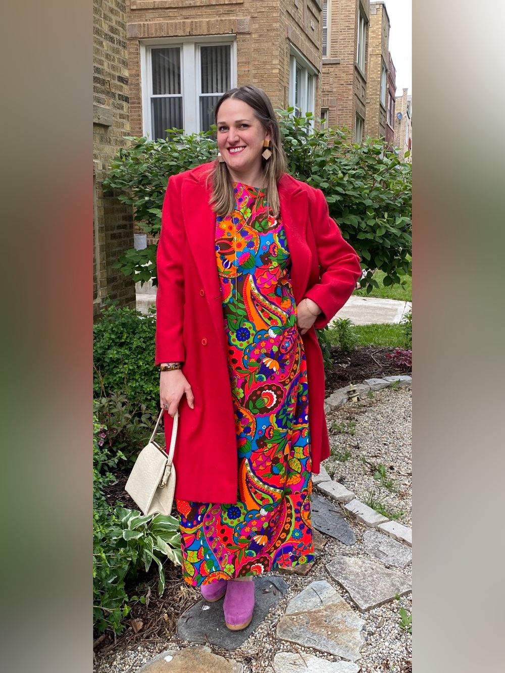 Vintage 80’s Wool Red Longline Coat